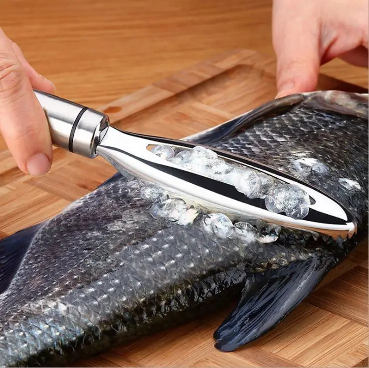 Remove Fish Scales Skin Cleaning Tool Scraper for Chef Fish Scaler Remover Fish Skin Graters Cleaning Peeler