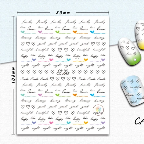 
CA100-117 Hot Selling Fashion Art Nail Sticker Wholesale Diy Nail Art Decoration Sticker 