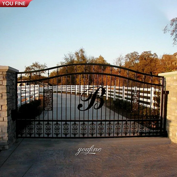 Custom Design Outdoor Simple Decorative Wrought Iron Gate Arch Steel