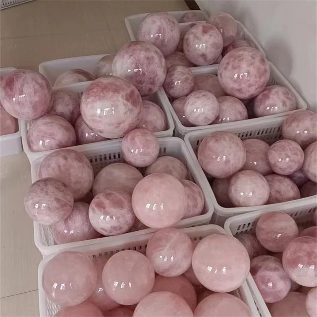 Wholesale Bulk Crystal Heal Natural Sphere Rose pink Quartz Ball for Decor