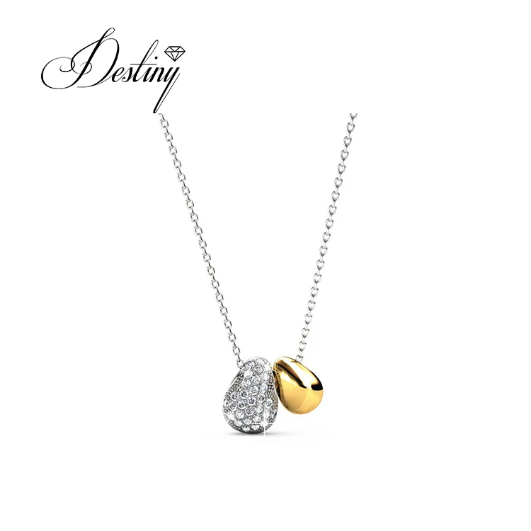 Premium Austrian Crystal Jewelry S925 / Brass Lucky Bean Pendant Wholesale Elegant Beaded Necklace Designs Destiny Jewellery