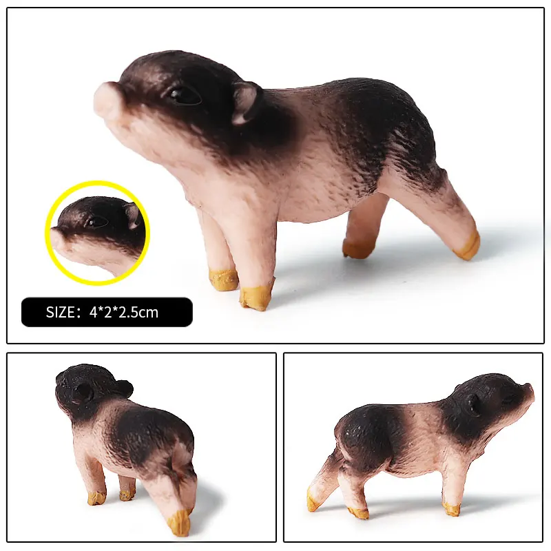 Oenux Wholesale PVC Animal Toy Simulation Farm Poultry Pig Sow Babirusa Porcupine Boar Model Kids Education Gift