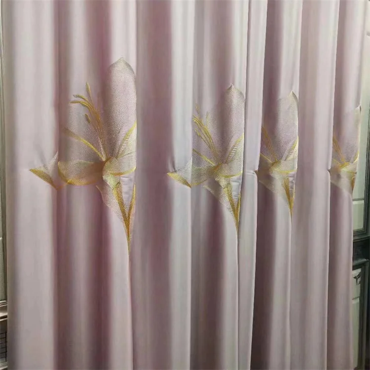 Luxury Style Embroidered Blackout Curtains Embroidery Window Modern Style Curtains for The Living Room
