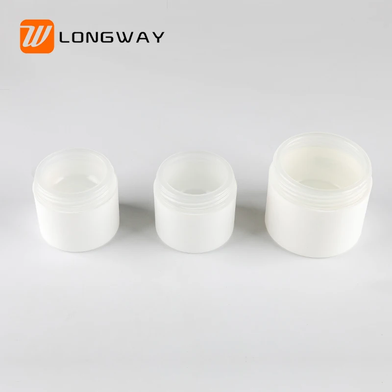 30g 50g 100g PP plastic white matte double wall cream lip scrub jar for cosmetic body butter container