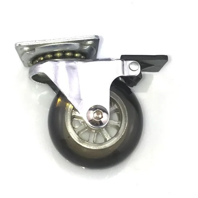 transparent rodizio 2in/50mm  PU Furniture Transparent Brown Caster Wheel clear castor for office chair