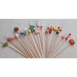 Wholesale Disposable Food Grade Bamboo Round Christmas Skewers Cake Pick sticks