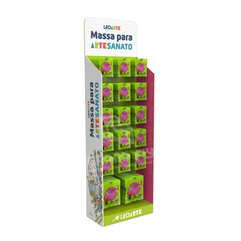 New Arrival Retail Display Foam Cardboard Cardboard Hook Paper Food Floor Hanger Hook Display Rack Cardboard Display Stand