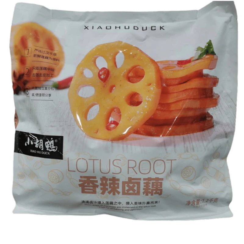 Xiao Hu Duck 1.2kg China Delicious Vegan Food Snacks Manufacturers Vacuum Sealed Marinade Spicy Pods Lotus Root in Bulk