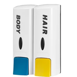 300*2 ml Double Wall Mounted Liquid Plastic Shower Shampoo Gel Lotion Bottle soap dispenser for hotel and bathroom