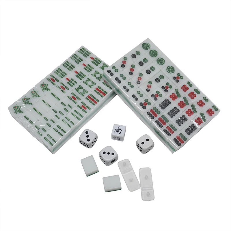 Source manufacturers supply portable mini mahjong set color box packaging carving Japanese sparrow with folding table
