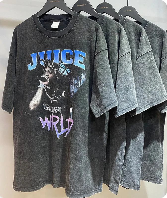 Wholesale High Quality Mens Acid Wash T shirt streetwear oversized hip hop 100% cotton tshirts custom graphic vintage t shirts