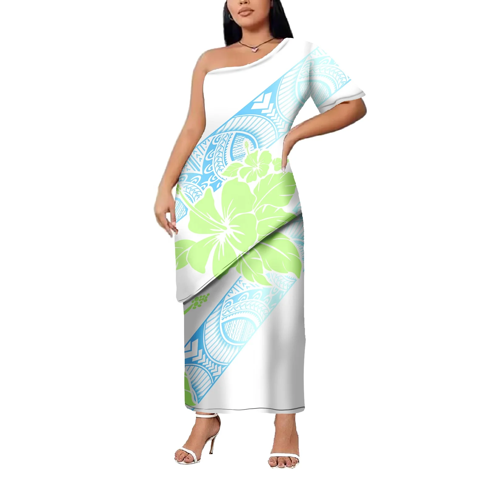 Hawaii Polynesian Elei Tribal Design Custom High Quality Puletasi Dresses Pacific Island Art Trendy Party Puletasi Elegant Dress