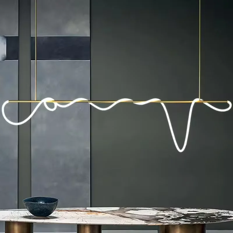 Silicone Hose Flexible Lamp Tube Fixtures Modern Dimmable Pendant Hanging Led Lights Lighting Chandelier