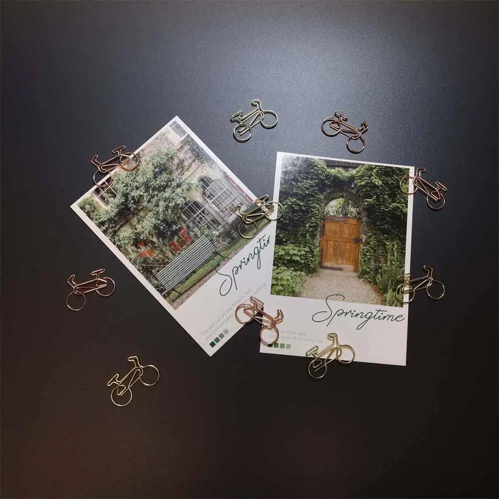 50 Piece Bicycle  Shape Paper Clips,Funny Planner Clips for for Fun Office Supplies School Gifts Wedding Decoration