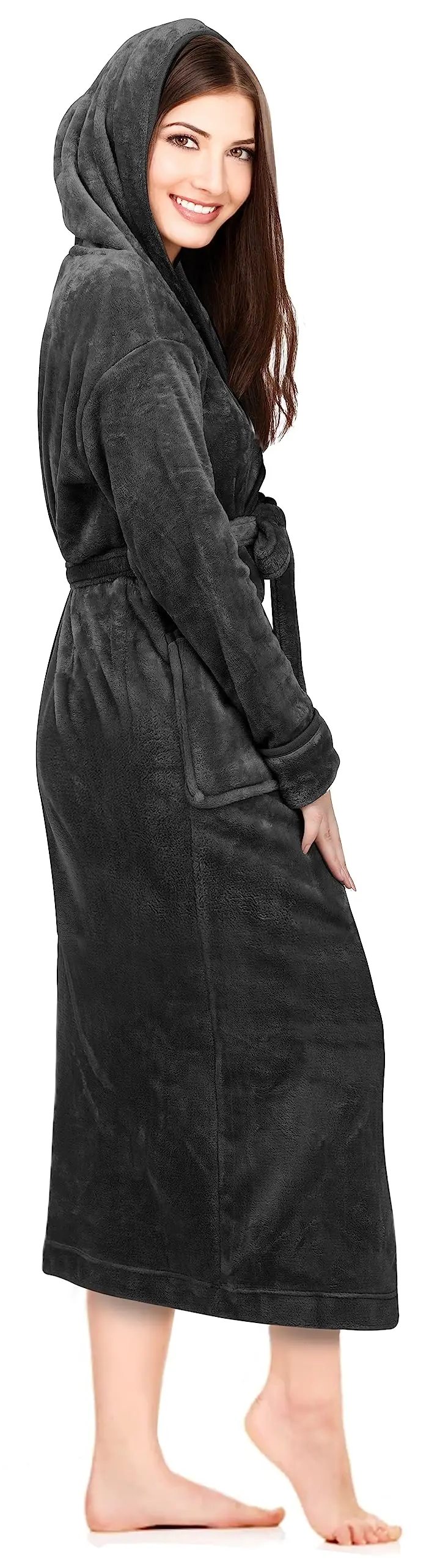 Coral fleece bathrobe colorful soft quick drying polyester flannel fleece women bathrobes luxury