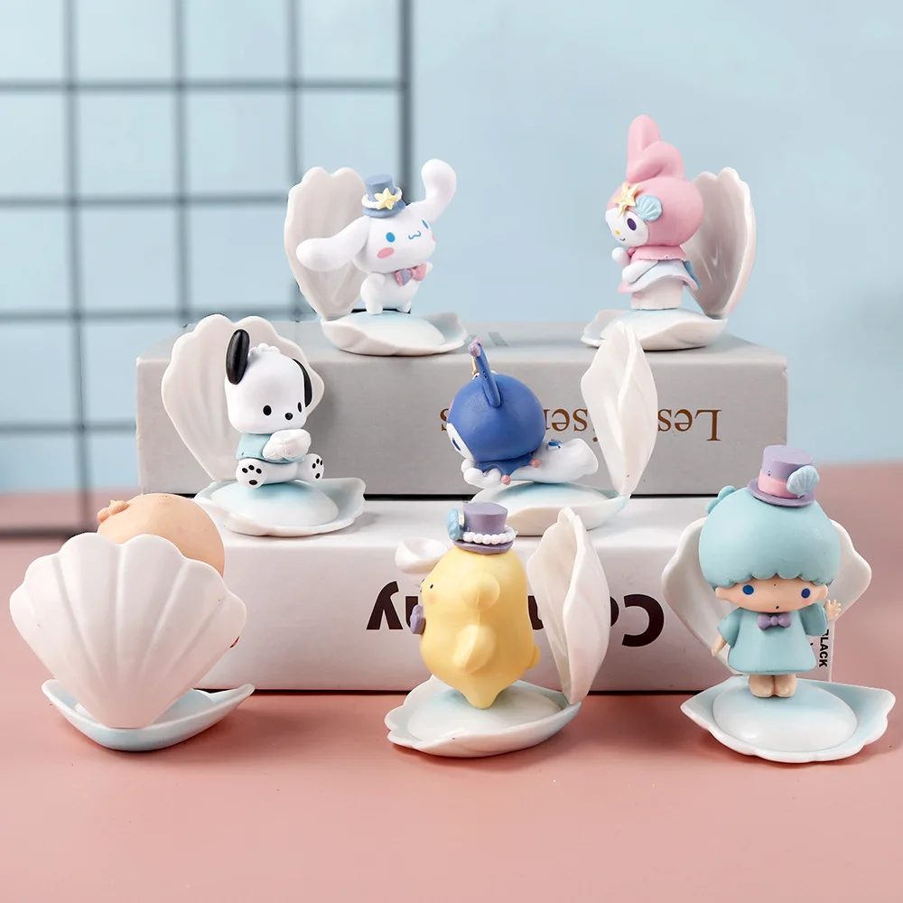 Kawaii коготь машина Sanrios Слепая Коробка Kuromi Cinnamoroll Мелодия Аниме фигурки таинственный сюрприз коробка море праздничная серия игрушки подарки
