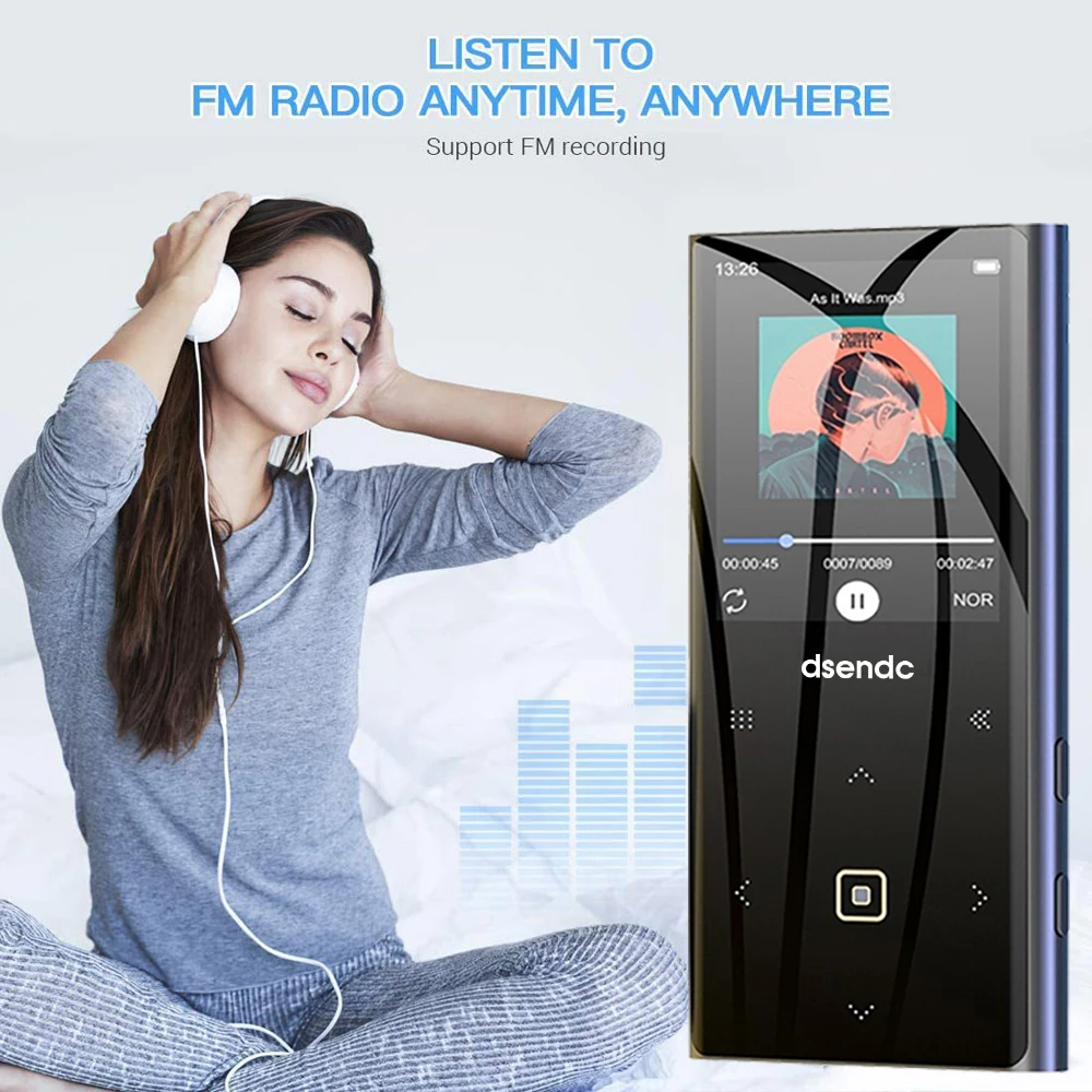dsendc MP3 Music Player 2.4 Inch LCD Screen Lossless HiFi Sound MP4 with Recorder FM E-Book