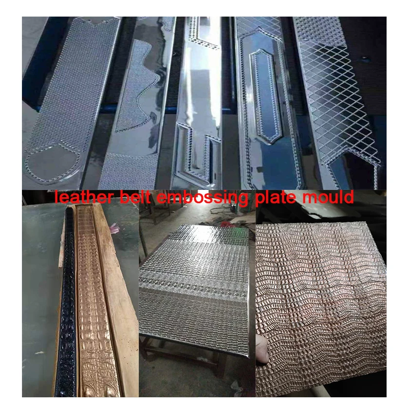 Cheap price Crocodile Patterns leather embossing plate leather belt making machine
