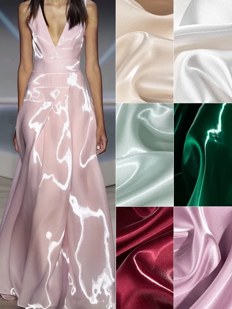 Chinese factory price wholesale high quality elastic acetate fabric satin stretch dyed fabric dress fabric 95gsm