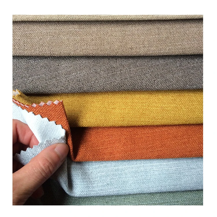 Customized Polyester Linen Sofa Fabric with Various Designs & Colors