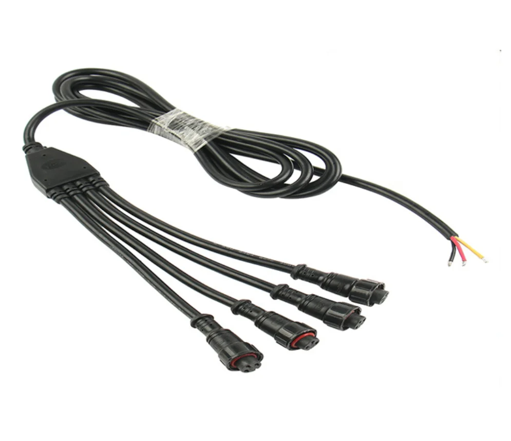 outdoor lamps and lanterns waterproof plug wire with 2-12-core one-drag three-four-five connector