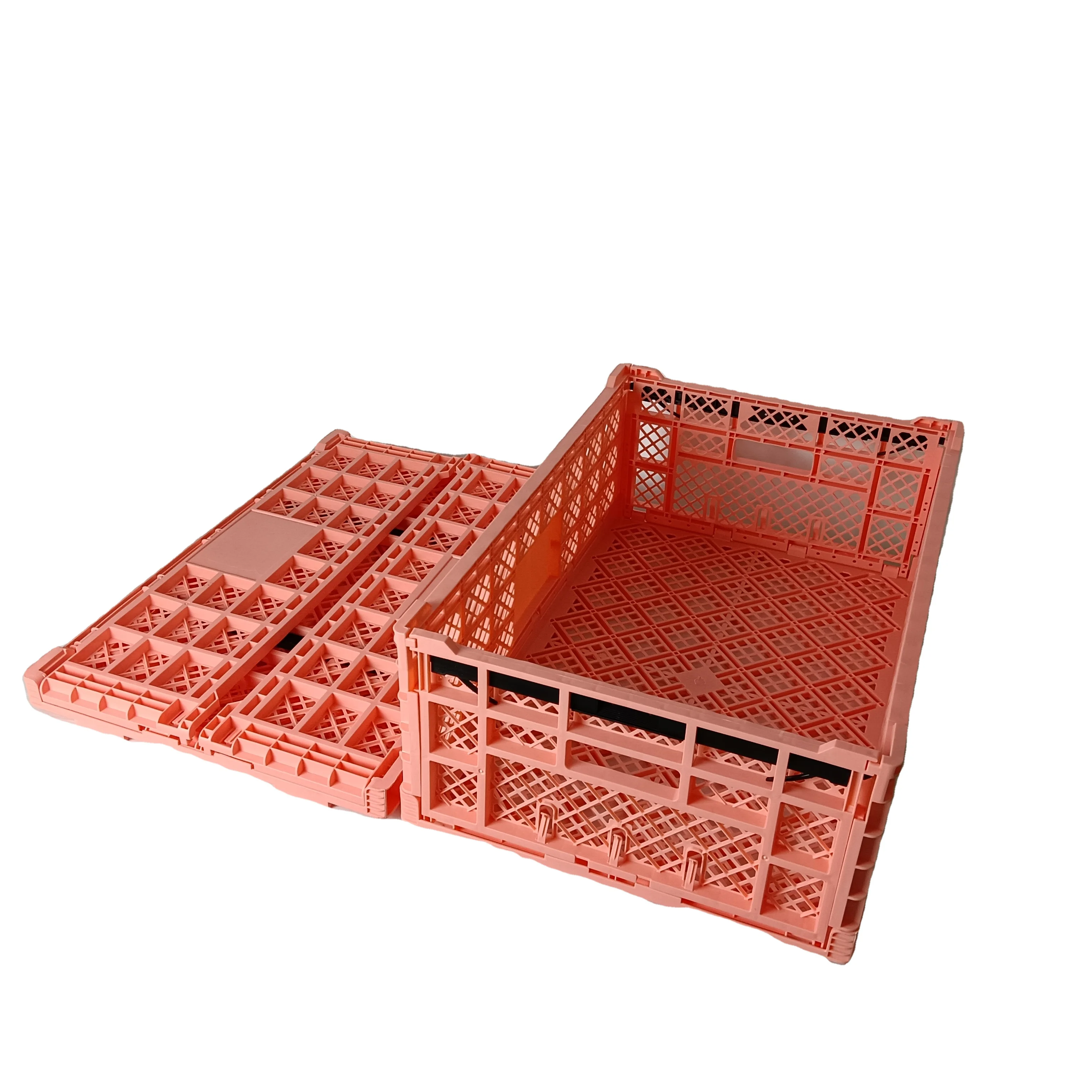 Colorful Collapsible Crate Multi function Turnover Basket Plastic Folding Turnover Crate for Fruit and Vegetable