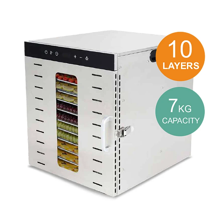 Dried Fruit Machine 10 Trays Stainless Steel Biltong Beef Jerky Fruits Food Dehydrators Machine