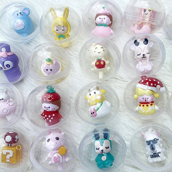 Toy Gumball Machines Plastic Containers Surprise For Kids Party Colored Round Capsules