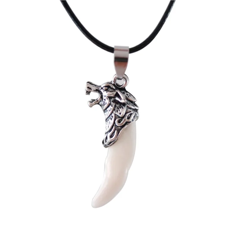Men Or Women Amulet Black Wolf Tooth  Lucky Necklace Pendant