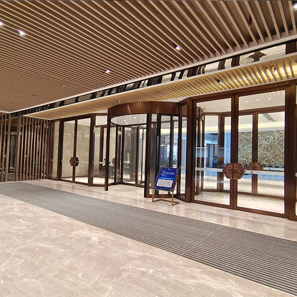 Customized Light Grey Modern Doors Kit 2 3 4 Wing Automatic Revolving Door Manufacturer