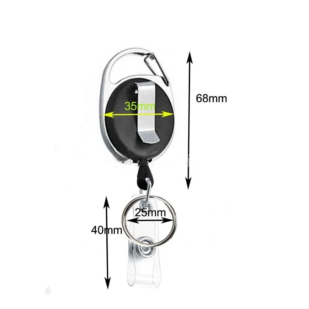 
Oval Shape Easy-pull Metal Back Clip Retractable Keychain Badge Reel 