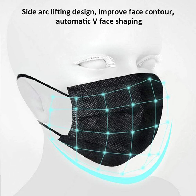 Black mask black cover white filter white base fashion popular mask