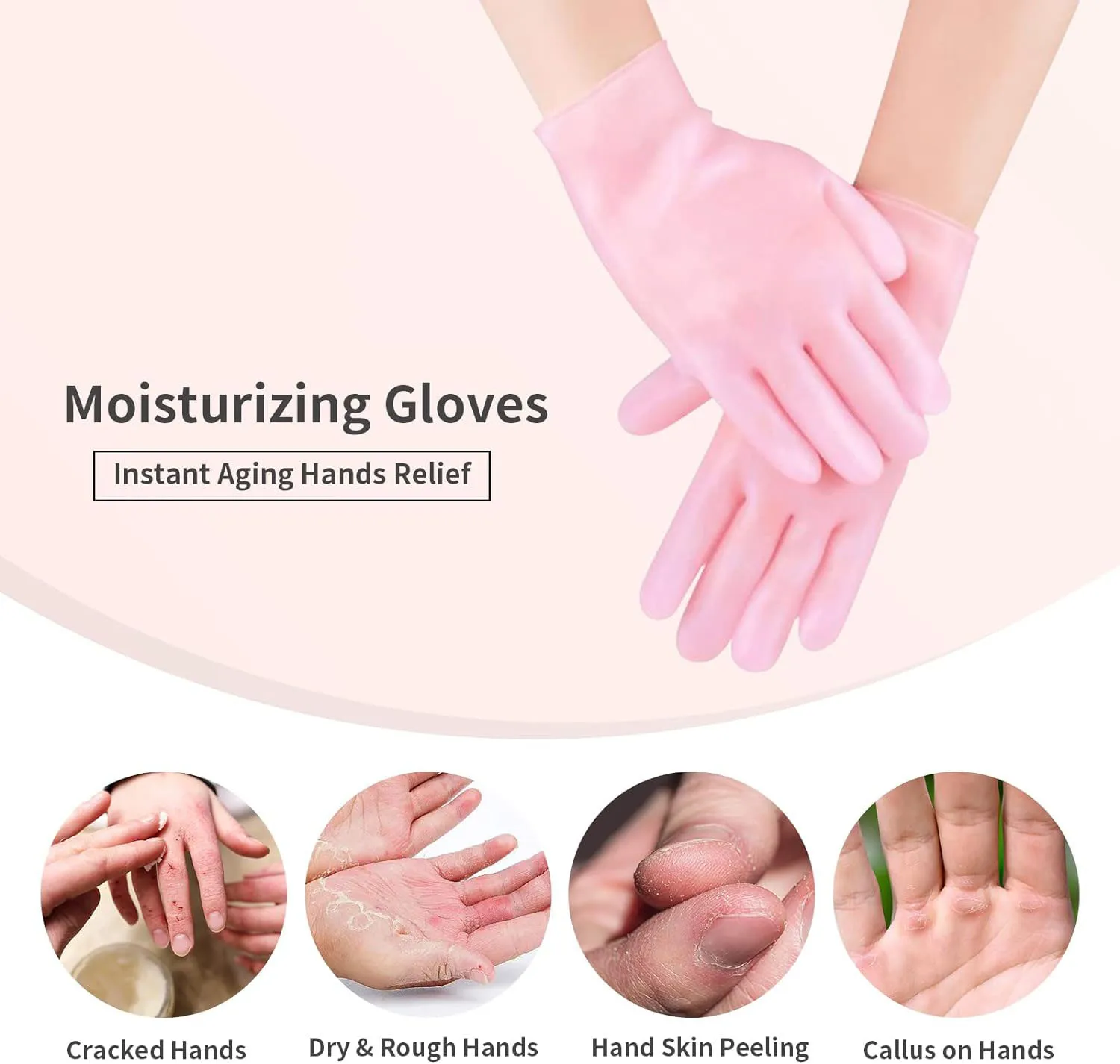 Soft Silicone Moisturizing Gel Spa Hydrating Gloves Aloe Lotion Gloves for Repairing Dry Crack Softening Rough Skin Calluses