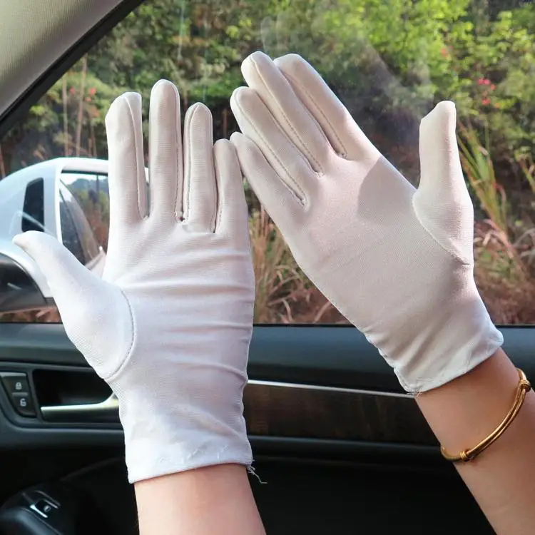 White Inspection 100% Cotton Full Finger Gloves Casual Daily Life Customized Packaging Cotton Gloves