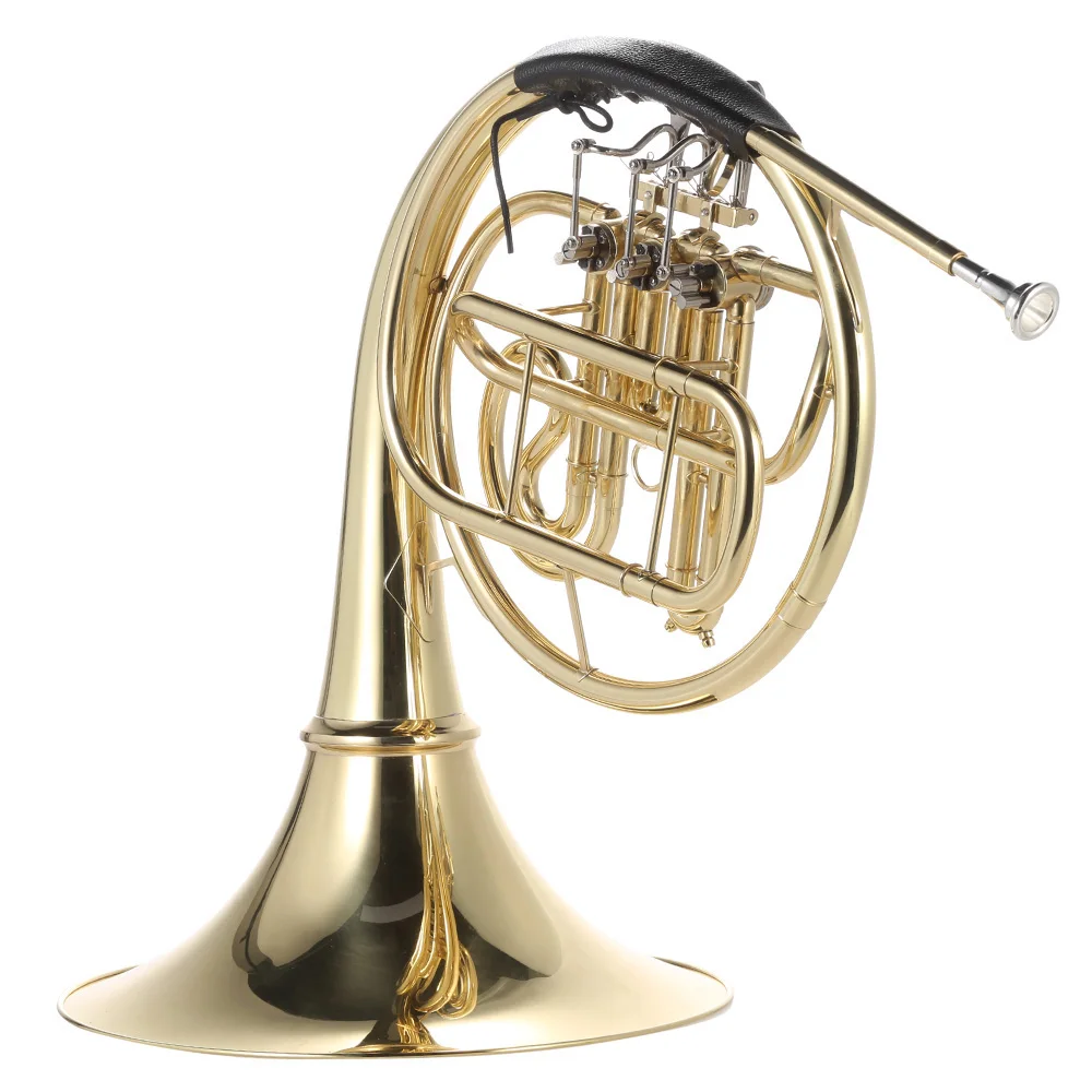 Gold Lacquer 3-key Single French Horn