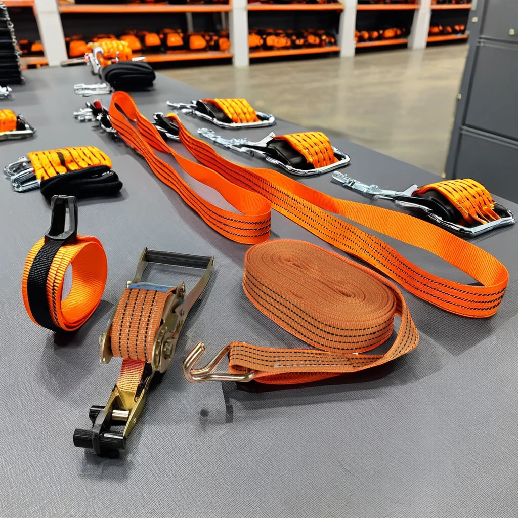 Certified GS Professional 10m Polyester PP Ratchet Tie down Tensioner with J Hook Custom Size Cargo Lashing Strap Belt for Truck