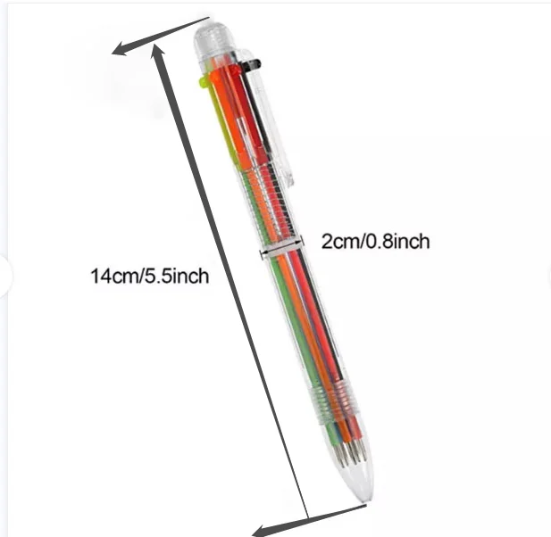 Hot New 6 in 1 Multicolor Retractable Plastic Pen With Custom Logo For Children