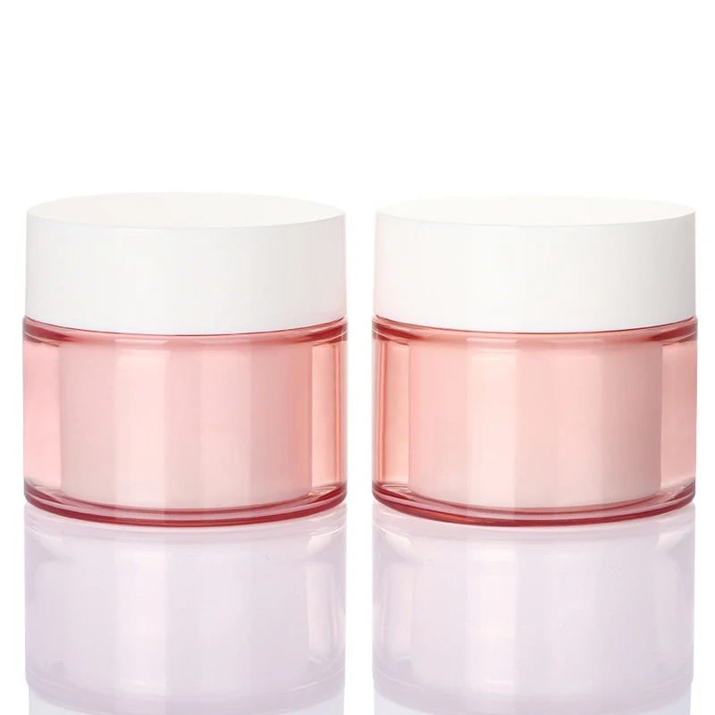 Mini 1.7oz 50g sweet pink transparent cream cosmetic containers  jars with lids for body butter plastic storage container jar