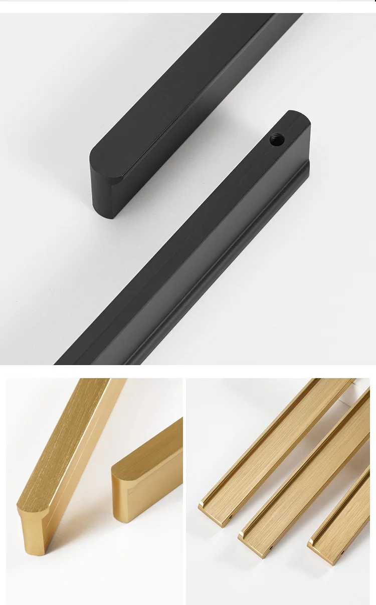 2024 AKADA High Quality Expensive Aluminum Door Wardrobe Pull Furniture Drawer Cupboard Gold Chrome Cabinets Handles