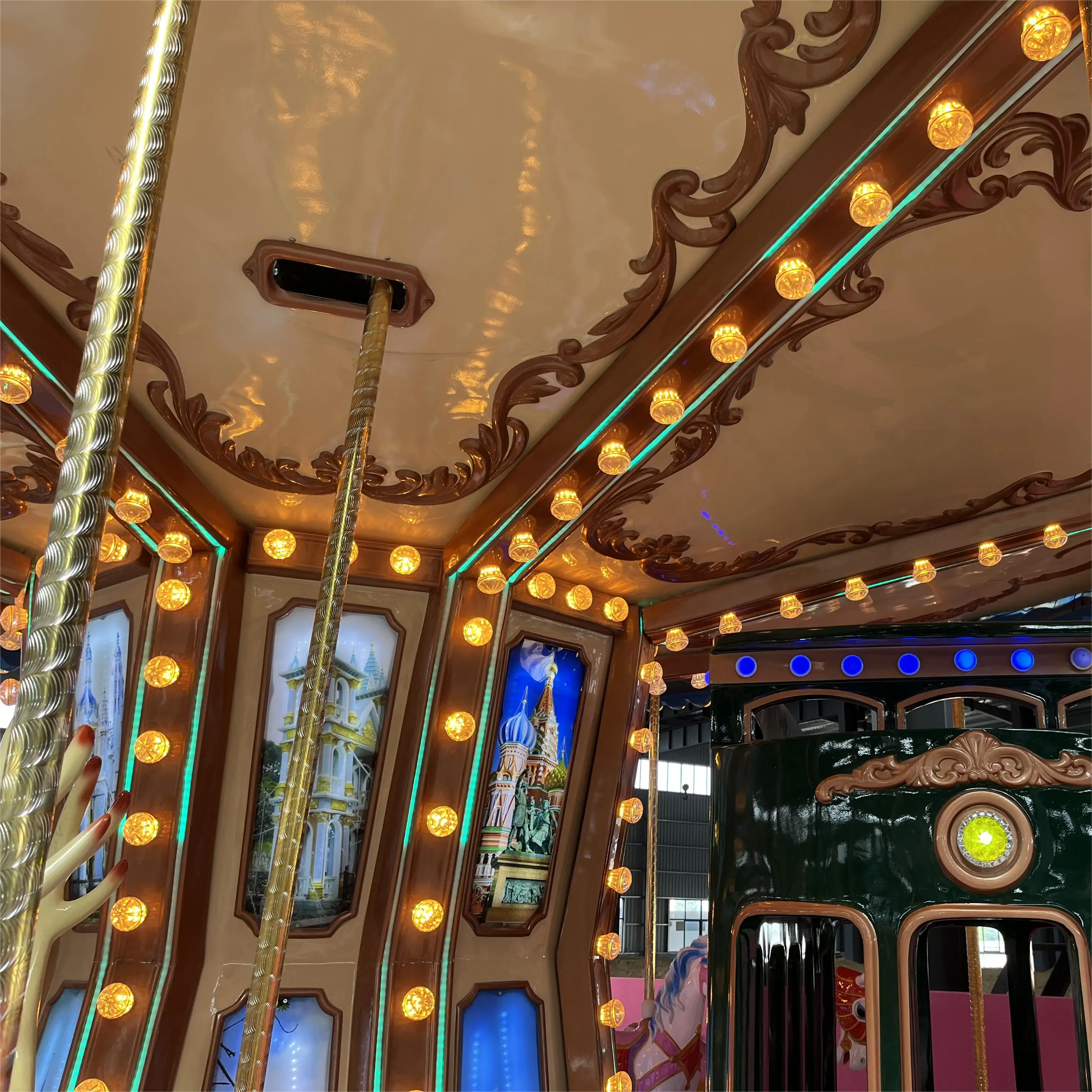 Cheap carousels merry go round   amusement park  ride on carrousel for shopping mall center carnival rides