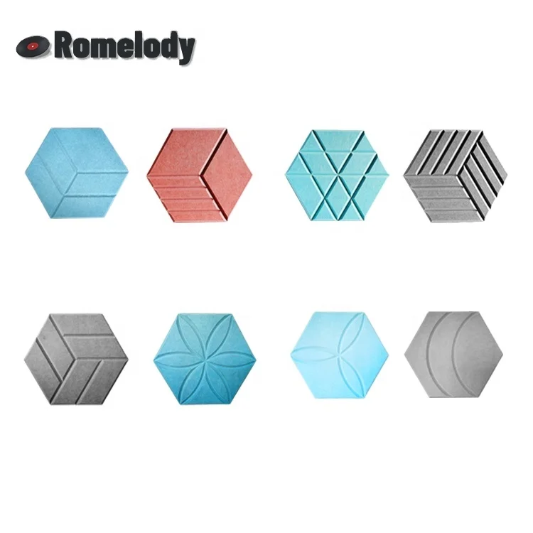 The Wall Of The Piano Room Is Hexagonal Acoustic Foam Decorated With V-slot Polyester Slotted Soundproofing Board