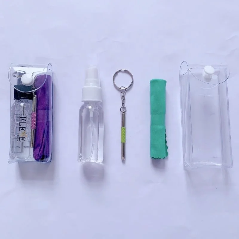 The Solution Lens Cleaner Repair Kit Alcohol Free Eyeglass Lens Cleaning Spray Microfiber Cleaning Cloth Keychain Screwdriver