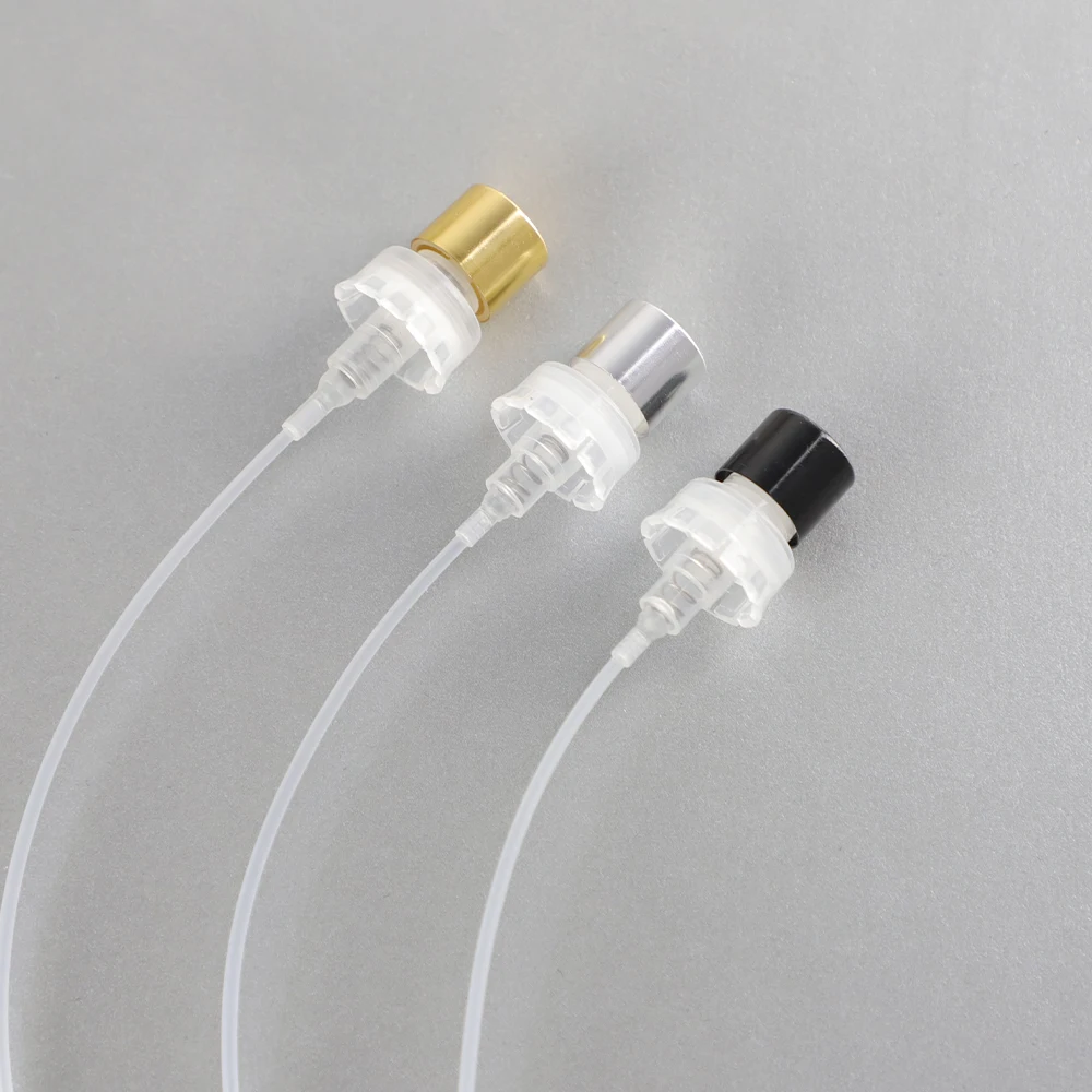 Custom aluminium 12mm 13mm 15mm wide neck round crimp screw neck collar cosmetic perfume nozzle fine mist perfume pump sprayer