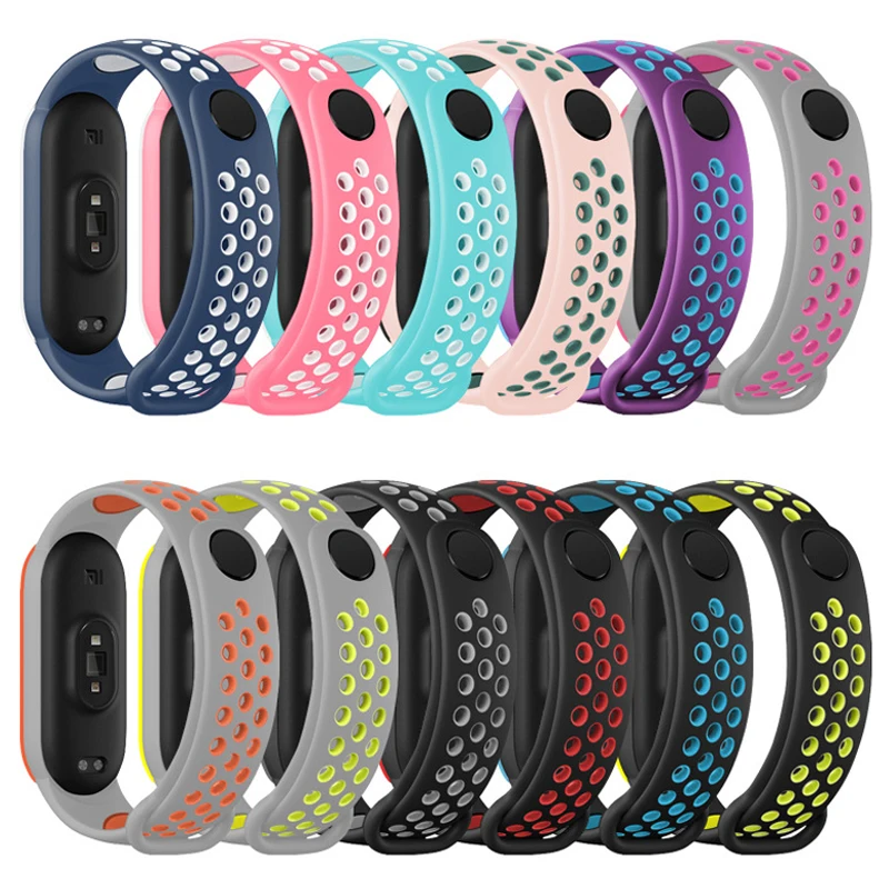 Hot Sell Sport Silicone Strap for Mi band 6 Bracelet Miband 4 5 Wrist smart watch Replacement Wristband for xiaomi band 4 3 5 6