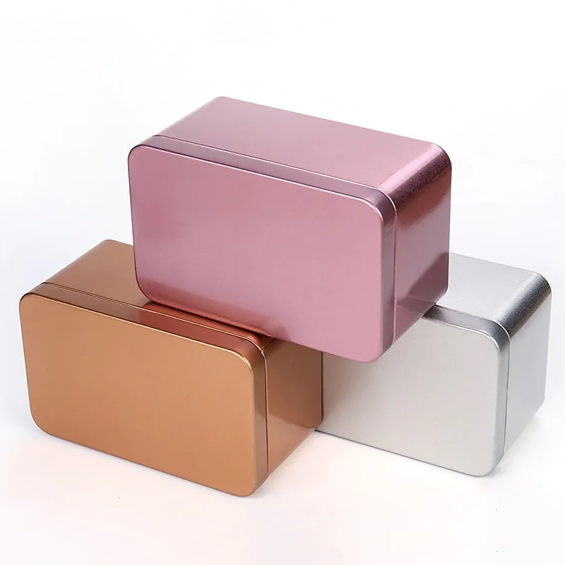 Металлическая жестяная коробка с принтом на заказ, Высококачественная пустая жестяная квадратная коробка, прямоугольная жестяная пищевая упаковка для печенья