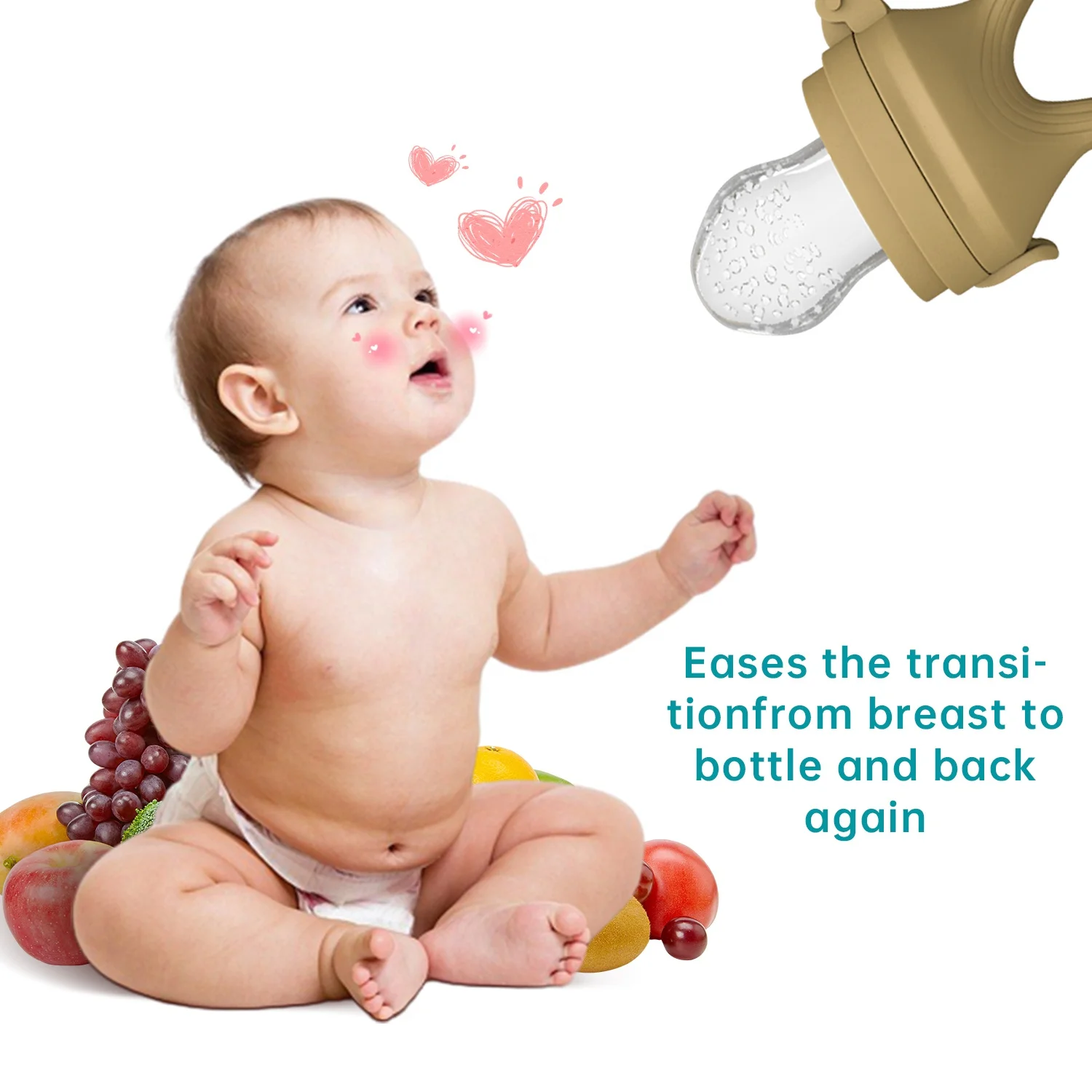 Newborn Food Grade Silicone Feeder Kits Infant Food Dispensing Spoon With Cover Fruit Pacifier BPA Free Baby Fruit Feeder