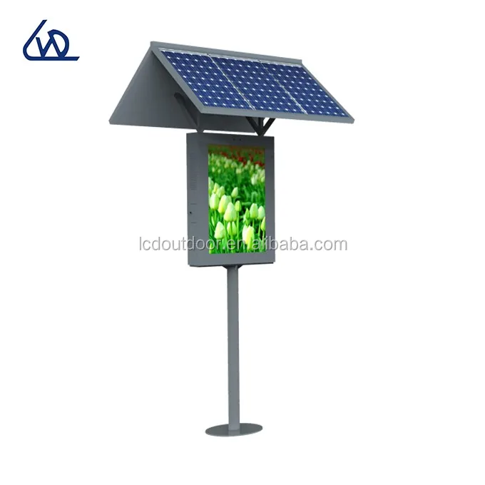 customized outdoor waterproof touch screen solar koisk  standing solar lcd advertising billboard display