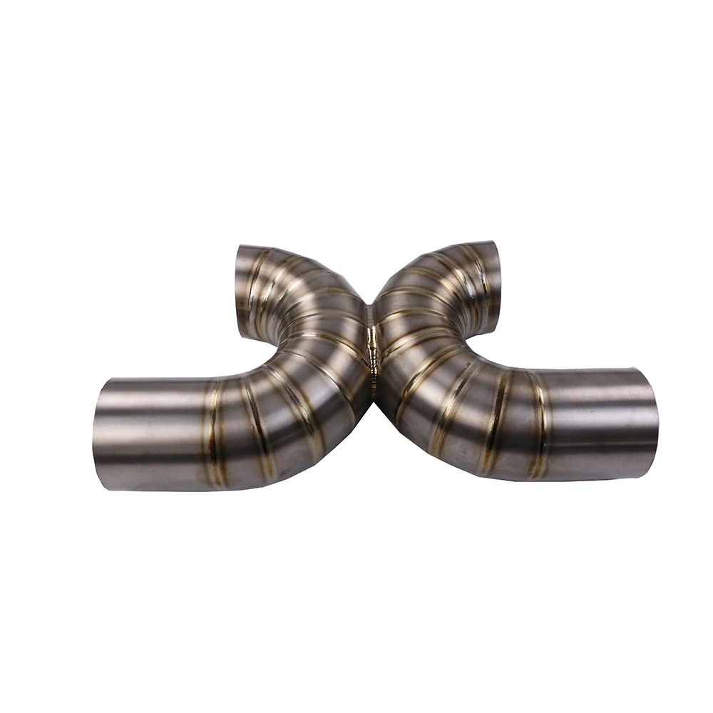 3 inch TITANIUM X-PIPE EXHAUST MUFFLER SYSTEM PULSED TIG welding