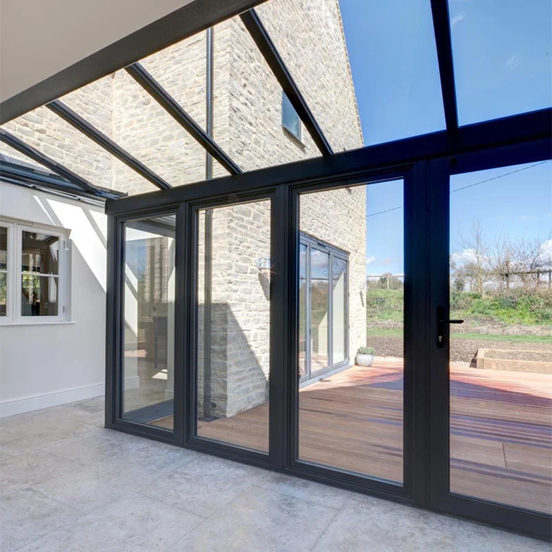 Clearview bifold doors glass 4 panel impact resistant exterior aluminium folding door Aluminium glass Bi Fold door For House