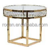Square Round White Black Gold Glass Bride Sweetheart Dinning Furniture Cake Table with Wheel for Wedding Events Party Supplies